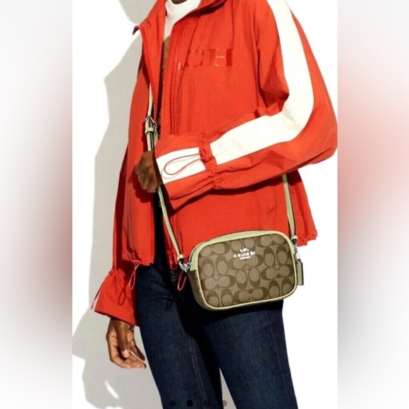 New Coach C9926 Mini Jamie Camera Bag Signature Coated Canvas Khaki / Pale Lime - Picture 6 of 6